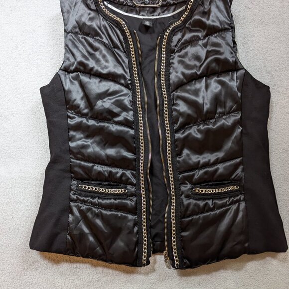 Beautiful Used Black and Silver Puffer Vest (Womens) - Picture 4 of 4